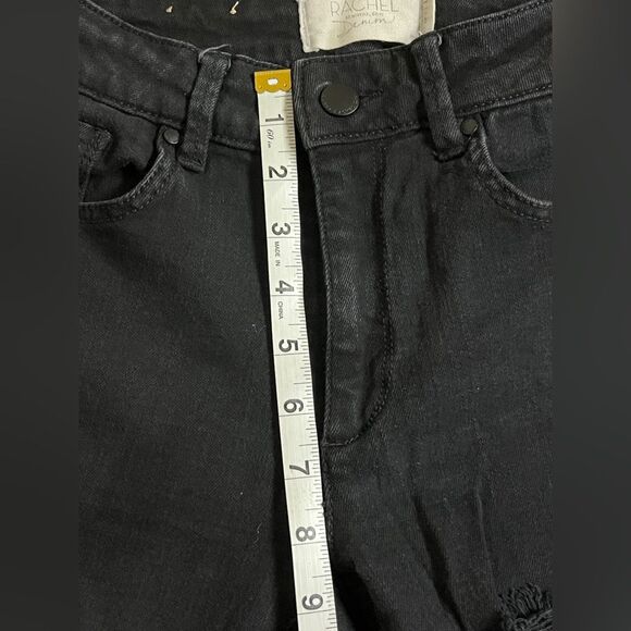 Rachel Roy Black Distressed Skinny Denim Jeans Stretch Ripped Pants Sz 0/25 - Picture 7 of 10